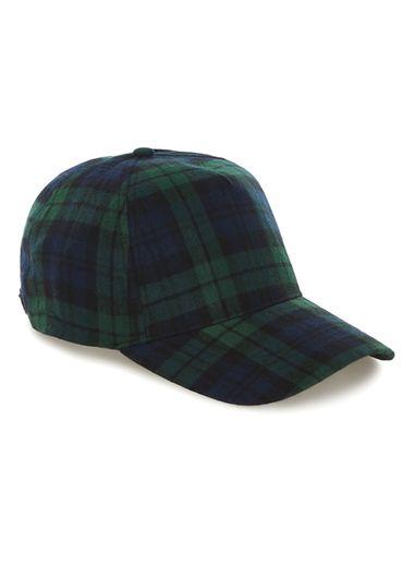 Topman Mens Multi Green Black Watch 5 Panel Cap