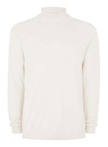 Topman Mens Selected Homme White 'adam' Roll Neck Top