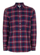 Topman Mens Red And Blue Check Casual Shirt