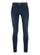Topman Mens Dark Blue Wash Spray On Jeans
