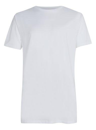 Topman Mens White Slim Fit Longline T-shirt