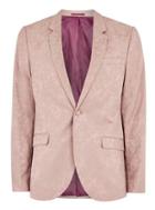 Topman Mens Pink Jacquard Skinny Suit Jacket