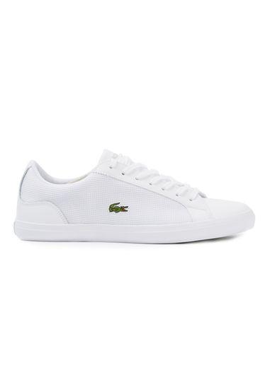 Topman Mens Lacoste White Mesh Panel Leather Sneakers
