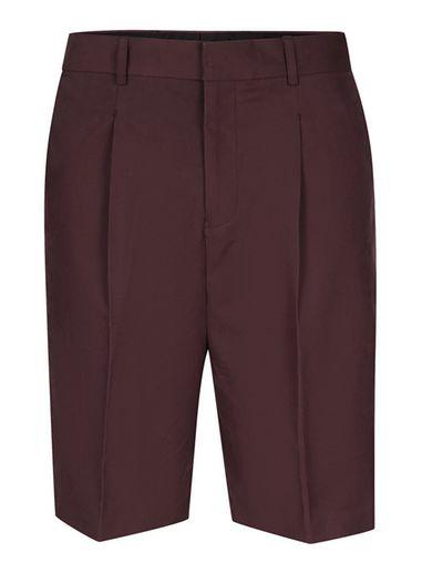Topman Mens Red Burgundy Drop Crotch Twill Shorts