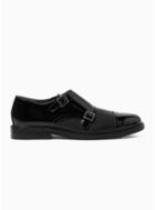 Topman Mens Black Leather Typhon Monk Shoes