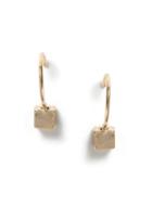 Topman Mens Black Gold Cube Earrings*