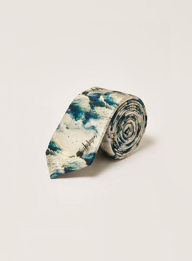 Topman Mens Multi Silk Sea Print Tie