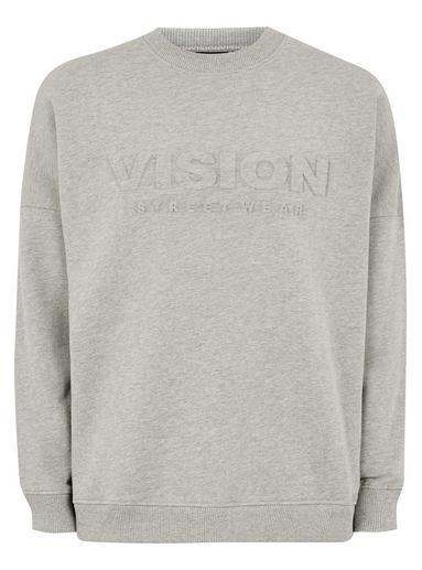 Topman Mens Grey Vision Street Wear Gray Embossed Super Sweatshirt