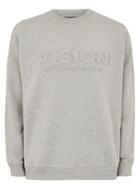 Topman Mens Grey Vision Street Wear Gray Embossed Super Sweatshirt