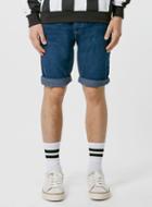 Topman Mens Blue Indigo Slim Fit Jean Shorts