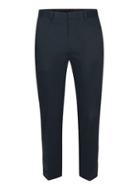 Topman Mens Blue Navy Twill Skinny Cropped Trousers