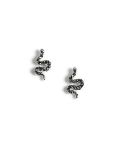 Topman Mens Silver Snake Earrings