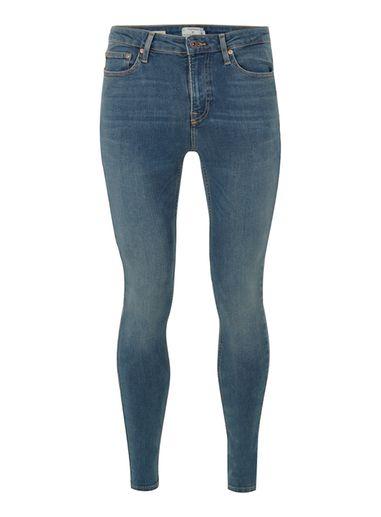 Topman Mens Blue Green Cast Super Spray On Jeans
