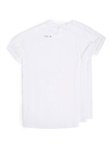 Topman Mens White Muscle Fit Roller Sleeve T-shirt 3 Pack