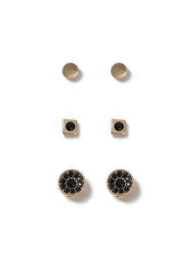 Topman Mens Gold And Black Earring Pack*