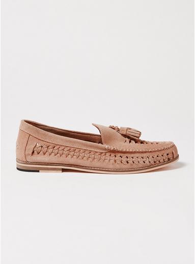 Topman Mens Pink Suede Mantis Tassel Loafers