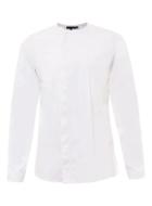 Topman Mens Rogues Of London Collarless White Long Sleeve Shirt