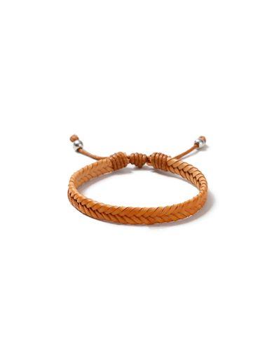 Topman Mens Brown Woven Leather Bracelet*