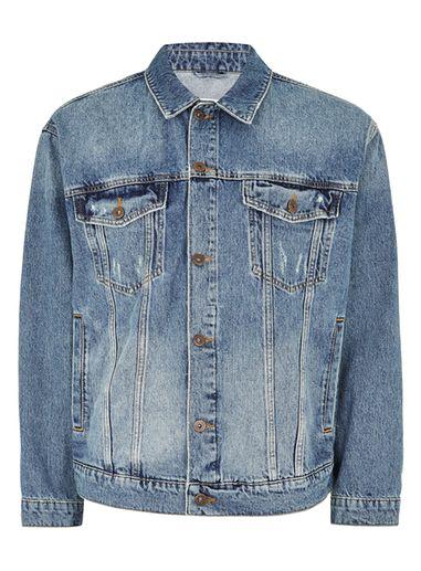 Topman Mens Blue Oversized Denim Jacket
