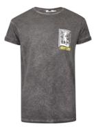 Topman Mens Black Muscle Fit Roller Sleeve T-shirt