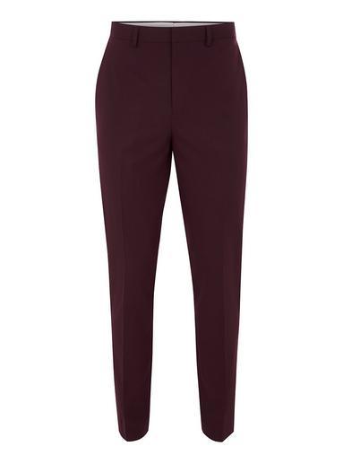 Topman Mens Red Burgundy Muscle Fit Suit Pants