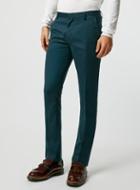 Topman Mens Green Teal Wool Blend Flannel Skinny Fit Suit Pants