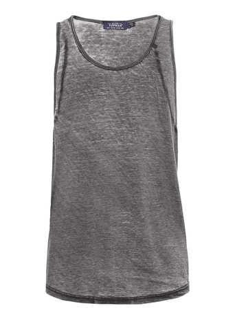 Topman Washed Black Burnout Tank