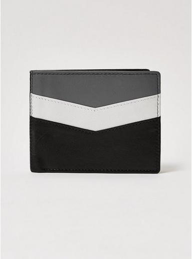 Topman Mens Multi Black, White And Grey Bi-fold Wallet
