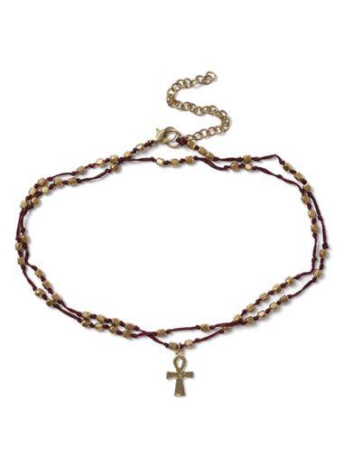 Topman Mens Gold Look Cross Wrap Choker*