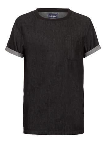 Topman Black Denim T-shirt