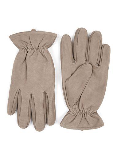 Topman Mens Brown Nude Nubuck Leather Gloves