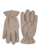 Topman Mens Brown Nude Nubuck Leather Gloves
