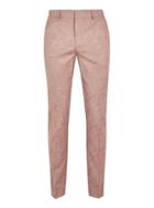 Topman Mens Pink Jacquard Skinny Suit Pants