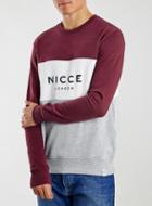 Topman Mens Red Nicce Burgundy Sweatshirt