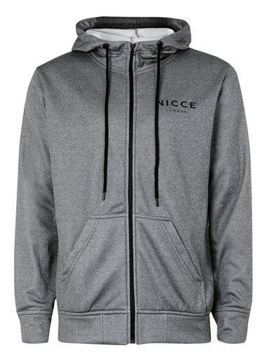 Topman Mens Nicce Grey Zip Through Hoodie