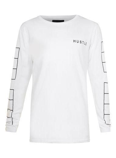 Topman Mens Nana Judy White Hustle Longline T-shirt