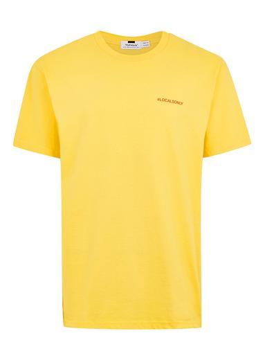 Topman Mens Yellow 'your Place' T-shirt