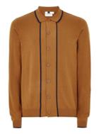 Topman Mens Brown Toffee Knitted Polo
