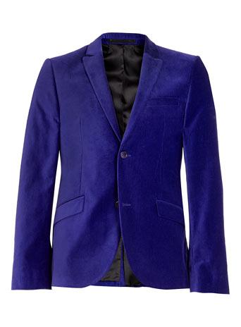 Purple Velvet Skinny Blazer
