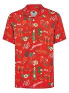 Topman Mens Red Hawaiian Classic Shirt