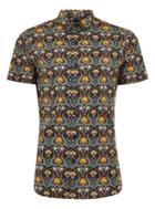 Topman Mens Multi Rising Sun Short Sleeve Shirt