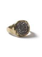 Topman Mens Antique Gold Look Coin Ring*