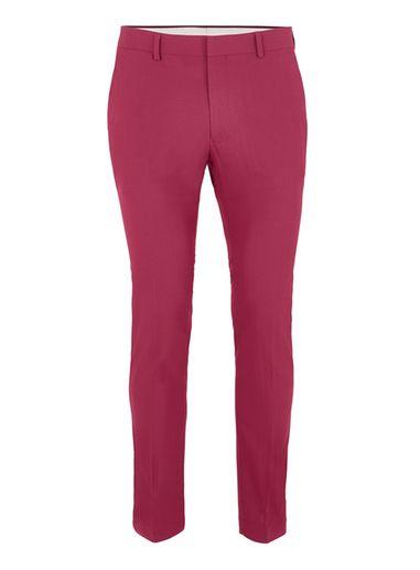 Topman Mens Bright Pink Textured Ultra Skinny Fit Suit Pants