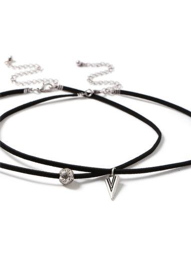 Topman Mens Black Faux Suede Charm Choker Pack*