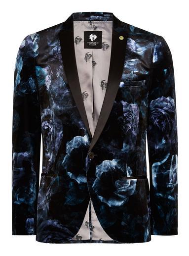 Topman Mens Twisted Tailor Blue Floral 'highway' Blazer