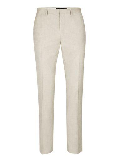 Topman Mens Brown Stone Crosshatch Skinny Fit Suit Pants