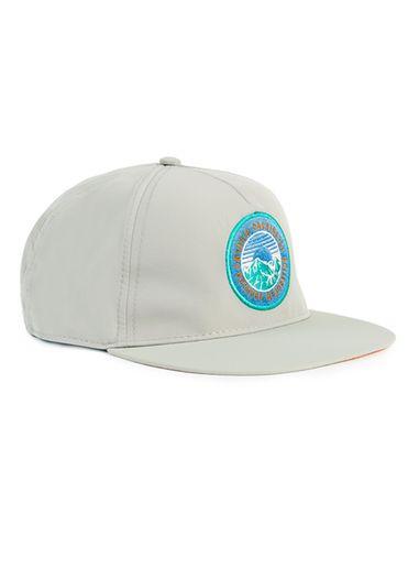 Topman Mens Grey Nylon Badge Snapback Cap
