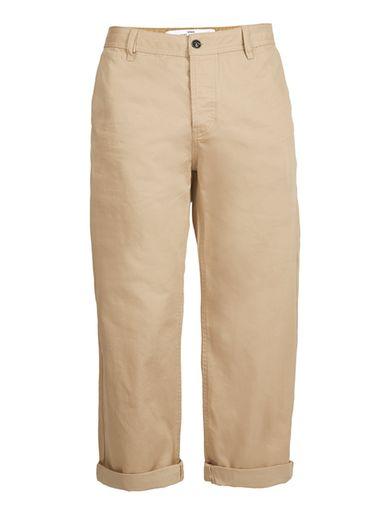 Topman Mens Stone Cropped Wide Leg Chinos