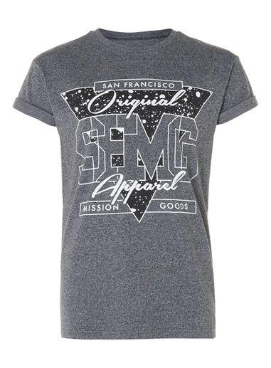 Topman Mens White Black San Francisco Print Roller T-shirt