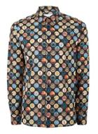 Topman Mens Black Eastern Tile Print Liberty Fabric Dress Shirt